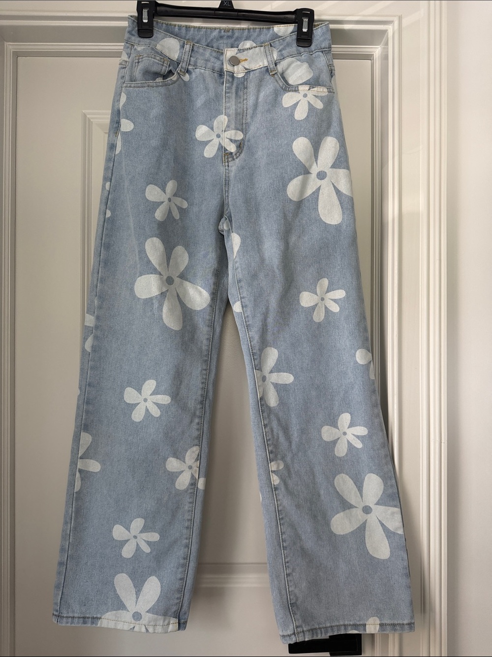 Demin Floral Print Jeans